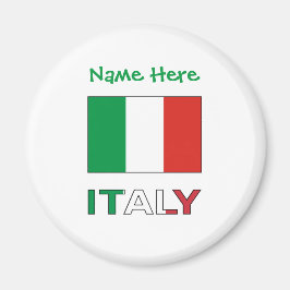 イタリアとイタリアン国旗の緑の個人用設定 マグネット