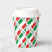 イタリアとイタリアン国旗の緑の個人用設定 紙コップ (右)