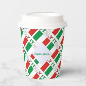 イタリアとイタリアン国旗の緑の個人用設定 紙コップ (正面)