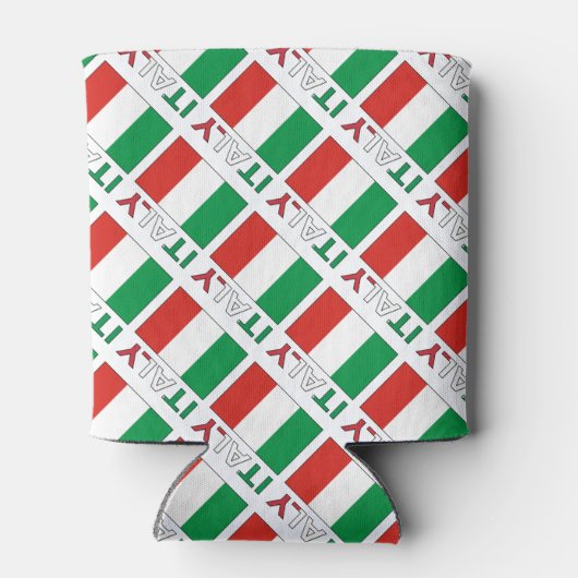 イタリアとイタリアン国旗の緑の個人用設定 缶クーラー (裏面)