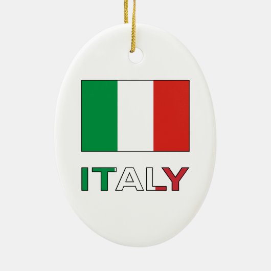 イタリアとイタリアン国旗 セラミックオーナメント (裏面)
