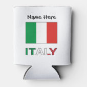 イタリアとイタリア国旗にあなたの名前 缶クーラー (正面)