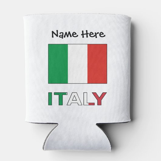 イタリアとイタリア国旗にあなたの名前 缶クーラー (裏面)