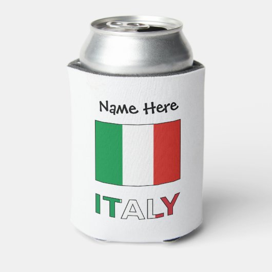 イタリアとイタリア国旗にあなたの名前 缶クーラー (缶裏面)