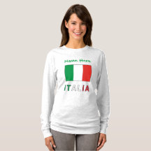 イタリアとイタリア国旗のカスタマイズ女性用Tシャツ