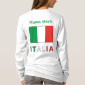 イタリアとイタリア国旗のカスタマイズ女性用Tシャツ Tシャツ (裏面)