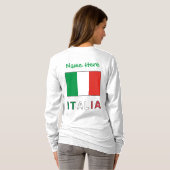 イタリアとイタリア国旗のカスタマイズ女性用Tシャツ Tシャツ (裏面フル)