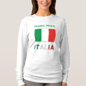 イタリアとイタリア国旗のカスタマイズ女性用Tシャツ Tシャツ (正面)