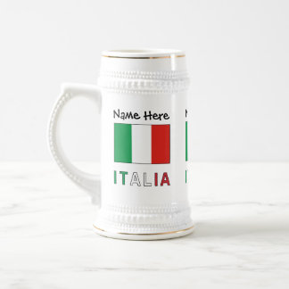イタリアとイタリア国旗のカスタマイズ ビールジョッキ