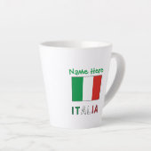 イタリアとイタリア国旗のグリーンパーソナライゼーション カフェラテマグ (右アングル)
