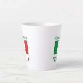 イタリアとイタリア国旗のグリーンパーソナライゼーション カフェラテマグ (正面)