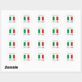 イタリアとイタリア国旗のグリーンパーソナライゼーション ラウンドシール (シート)