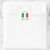 イタリアとイタリア国旗のグリーンパーソナライゼーション ラウンドシール (バッグ)