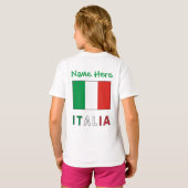 イタリアとイタリア国旗のグリーンパーソナライゼーション Tシャツ (裏面フル)