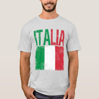 イタリアとイタリア国旗のレトロなデザイン Tシャツ
