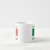 イタリアとイタリア国旗の緑のカスタマイズ エスプレッソカップ (正面)