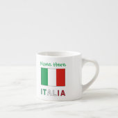 イタリアとイタリア国旗の緑のカスタマイズ エスプレッソカップ (右)