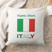イタリアとイタリア国旗の緑のカスタマイズ クッション (ブランケット)