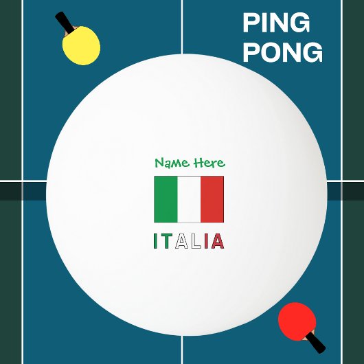 イタリアとイタリア国旗の緑のカスタマイズ 卓球ボール