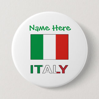 イタリアとイタリア国旗の緑のカスタマイズ 缶バッジ