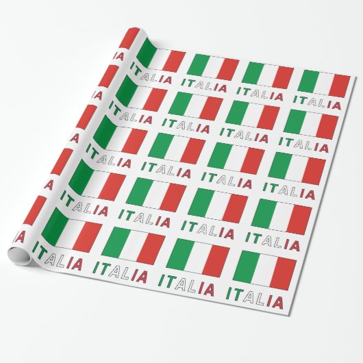 イタリアとイタリア国旗 ラッピングペーパー (アンロールド)