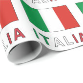 イタリアとイタリア国旗 ラッピングペーパー (ロールコーナー)
