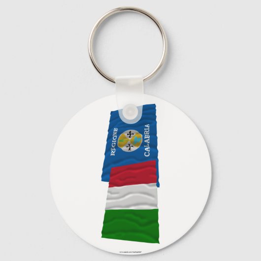イタリアとカラブリア国旗 キーホルダー (正面)