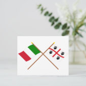 イタリアとサルデーニャは旗を越えた ポストカード (スタンド正面)