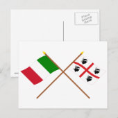 イタリアとサルデーニャは旗を越えた ポストカード (正面/裏面)