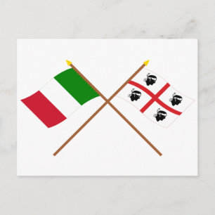 イタリアとサルデーニャは旗を越えた ポストカード
