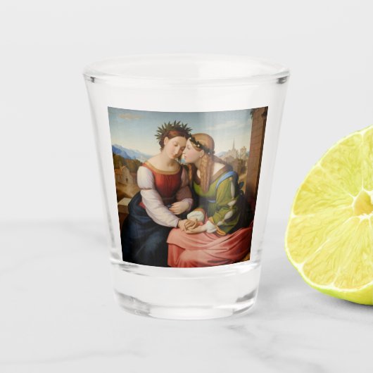 イタリアとドイツ（姉妹としてのイタリアとドイツ） ショットグラス (正面)