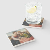 イタリアとドイツ（姉妹としてのイタリアとドイツ） ストーンコースター (横)