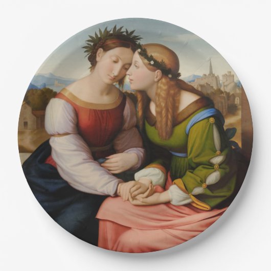 イタリアとドイツ（姉妹としてのイタリアとドイツ） ペーパープレート (正面)