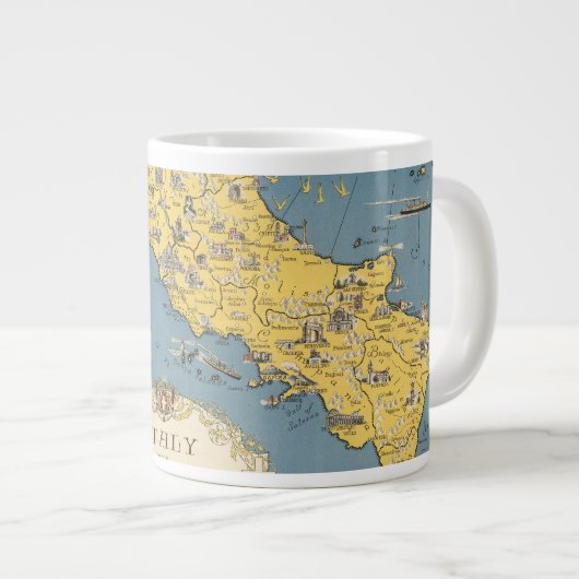 イタリアとバチカン市の地図 ジャンボコーヒーマグカップ (正面右)