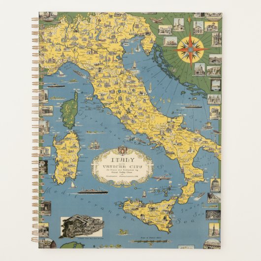イタリアとバチカン市の地図 プランナー手帳 (正面)