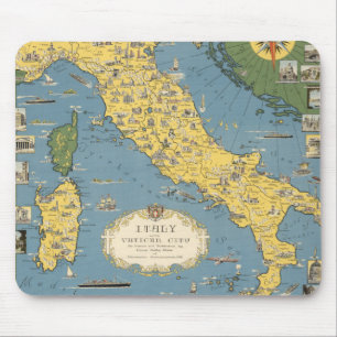 イタリアとバチカン市の地図 マウスパッド