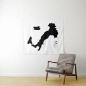 イタリアとビッグデータの地図 タペストリー (インサイチュ(横))