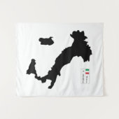 イタリアとビッグデータの地図 タペストリー (正面(横))