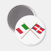 イタリアとピエモンテが国旗を交差 マグネット (正面/裏面)