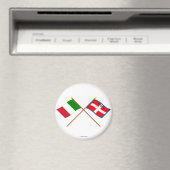 イタリアとピエモンテが国旗を交差 マグネット (インサイチュ (食洗機))