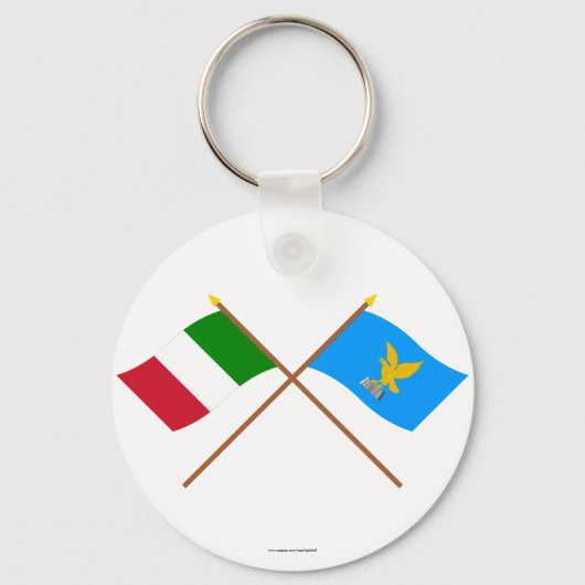 イタリアとフリウリ – ヴェネツィアGiulia交差フラグ キーホルダー (正面)