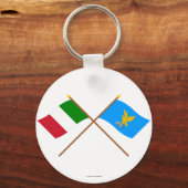 イタリアとフリウリ – ヴェネツィアGiulia交差フラグ キーホルダー (正面)