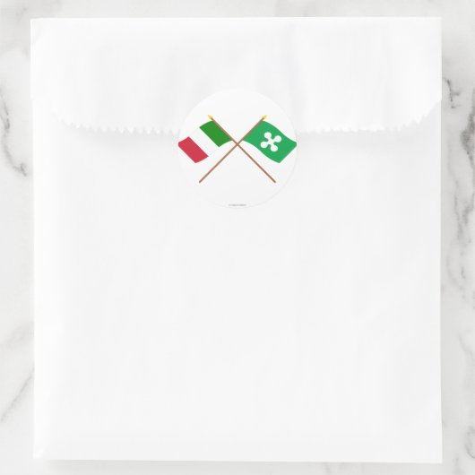 イタリアとロンバルディアが旗を横切った ラウンドシール (バッグ)
