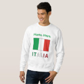 イタリアと名前入りのイタリア国旗 スウェットシャツ (正面フル)