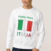 イタリアと名前入りのイタリア国旗 スウェットシャツ (正面)