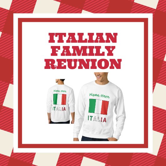 イタリアと名前入りのイタリア国旗 スウェットシャツ