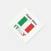 イタリアと名前入りのイタリア国旗 スタンダードカクテルナプキン (角)