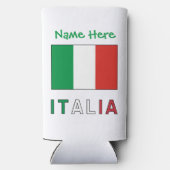 イタリアと名前入りのイタリア国旗 スリム缶クーラー (裏面)