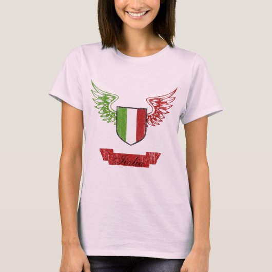 イタリアによってはヴィンテージの旗が飛びました Tシャツ (正面)