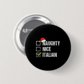 イタリアのいたずらなクリスマスシャツ イタリア サンタ帽 缶バッジ (正面&裏面)